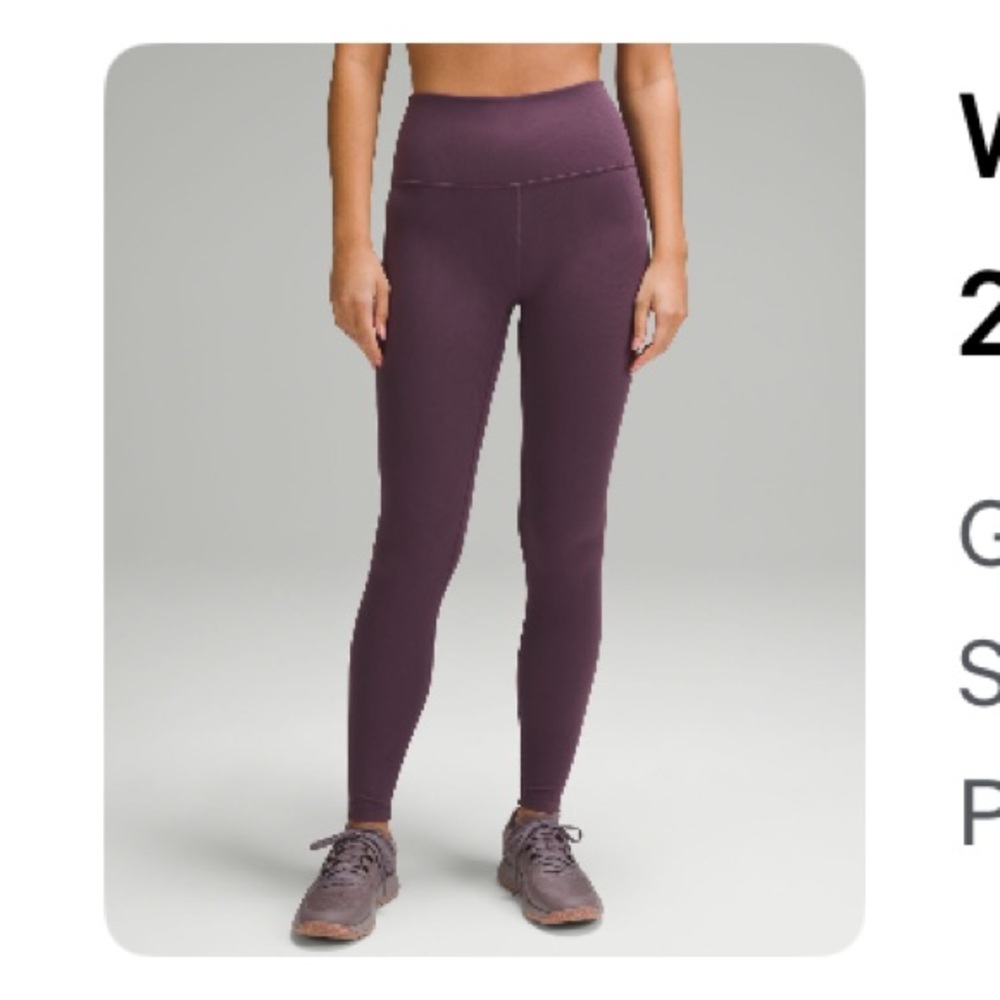 Lululemon Wunder Train Ribbed HR Tight 28" - Grape Thistle